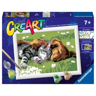 Intertoys Ravensburger CreArt Schilderen op nummer slapende katten en honden aanbieding