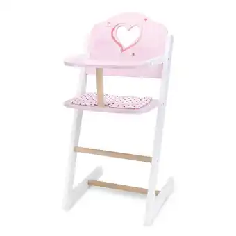 Intertoys Houten poppenstoel met hartmotief - wit/paars aanbieding