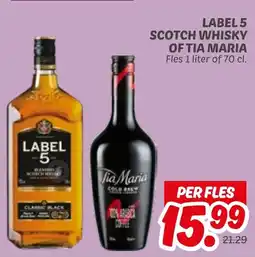 Dekamarkt Label 5 scotch whisky of tia maria aanbieding