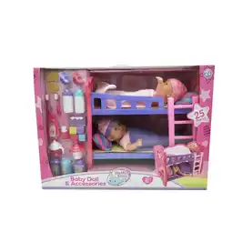 Intertoys Stapelbedje met 2 poppen en accessoires aanbieding