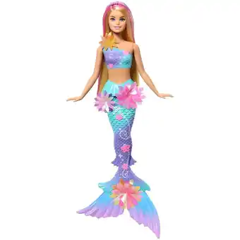 Intertoys Barbie Flower Magic Mermaid pop - blauw aanbieding