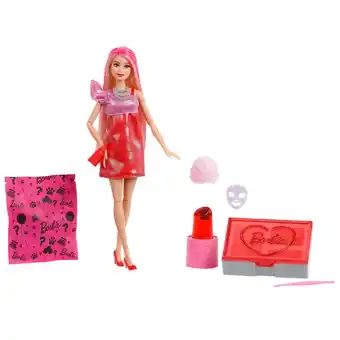 Intertoys Barbie Uitpakparty pop - rood aanbieding