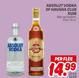 Dekamarkt Absolut vodka of havana club rum aanbieding