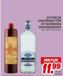 Dekamarkt Juttertje kruidenbitter of boomsma graanjenever aanbieding