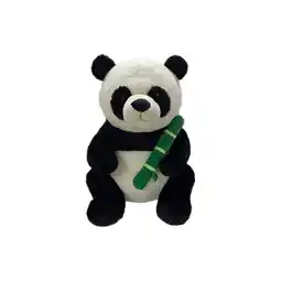 Intertoys Pluchen knuffel panda met bamboe - 50 cm aanbieding