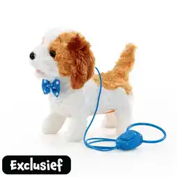 Intertoys Walk Along puppy - bruin/wit aanbieding