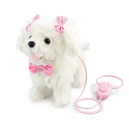Intertoys Pitter Patter Pets Walk Along poedel met strik aanbieding