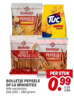 Dekamarkt Bolletje pepsels of lu minibites aanbieding