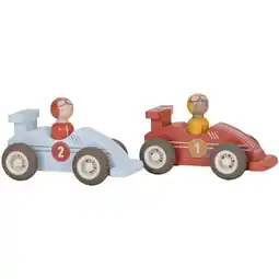Intertoys Little Dutch houten pullback raceauto set 2-delig aanbieding