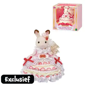 Intertoys Sylvanian Families Freya's verjaardag set aardbeien cake jurk 5847 aanbieding