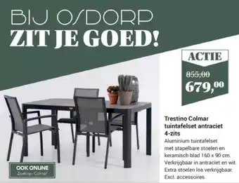 Tuincentrum Osdorp Trestino colmar tuitafelset antraciet 4-zits aanbieding