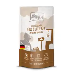 Zooplus 24x125g MjAMjAM Quetschie Rund & Kalkoen nat kattenvoer aanbieding