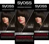 Bol.com Syoss Baseline Color - Haarverf - 2-1 Natuurliijk Zwart Bruin - Voordeelverpakking - 3 Stuks aanbieding