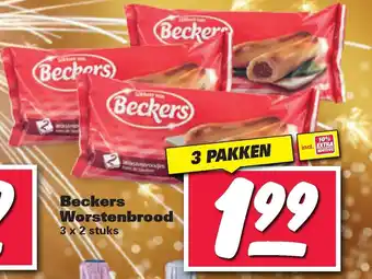 Nettorama Beckers Worstenbrood 3 x2 stuks aanbieding