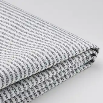 IKEA Gevouwen grijze en witte gestreepte stof op wit oppervlak aanbieding