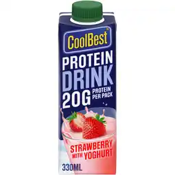 Albert Heijn CoolBest Protein drink strawberry aanbieding
