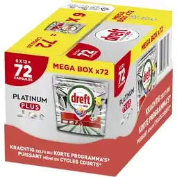 Albert Heijn Dreft Platinum plus vaatwastabletten 6-pack aanbieding