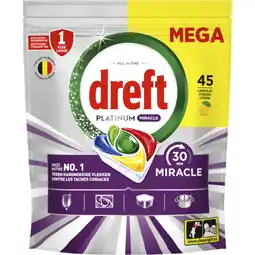 Albert Heijn Dreft Platinum miracle mega vaatwascapsules aanbieding