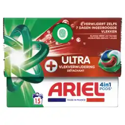 Albert Heijn Ariel 4in1 pods+ ultra wasmiddelcapsules aanbieding