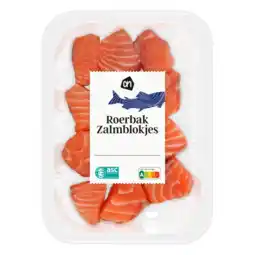 Albert Heijn AH Roerbak zalmblokjes zeezout en peper aanbieding