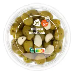 Albert Heijn AH Groene olijven met knoflook aanbieding