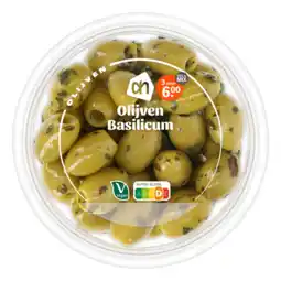 Albert Heijn AH Groene olijven met basilicum aanbieding