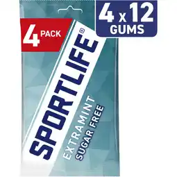Albert Heijn Sportlife Extramint sugar free gums 4-pack aanbieding