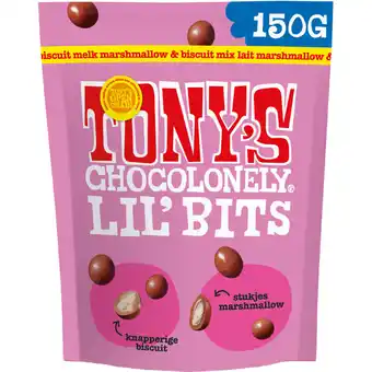 Albert Heijn Tony's Chocolonely Lil'bits melk marshmallow biscuit aanbieding
