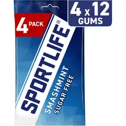 Albert Heijn Sportlife Smashmint sugar free gums 4-pack aanbieding