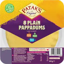 Albert Heijn Patak's Pappadums naturel kant-en-klaar aanbieding