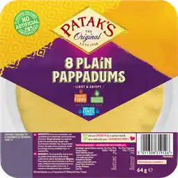 Albert Heijn Patak's Pappadums naturel kant-en-klaar aanbieding