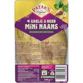 Albert Heijn Patak's Mini naan garlic & coriander aanbieding