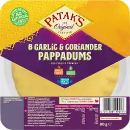 Albert Heijn Patak's Pappadums garlic coriander kant en klaar aanbieding