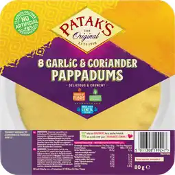 Albert Heijn Patak's Pappadums garlic coriander kant en klaar aanbieding