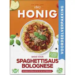 Albert Heijn Honig Basis spaghettisaus bolognese voordeel aanbieding