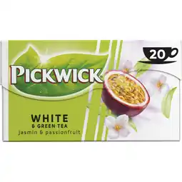 Albert Heijn Pickwick Jasmin passionfruit witte en groene thee aanbieding