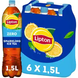 Albert Heijn Lipton Ice tea sparkling zero sugar 6-pack aanbieding