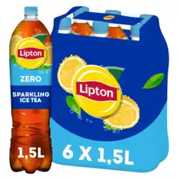 Albert Heijn Lipton Ice tea sparkling zero sugar 6-pack aanbieding