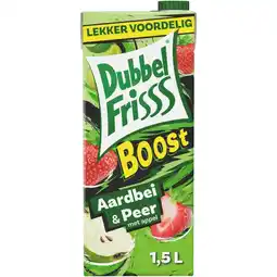 Albert Heijn DubbelFrisss Boost aardbei & peer met appel aanbieding