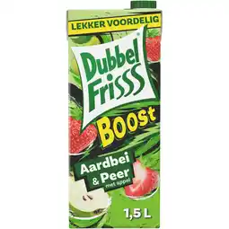 Albert Heijn DubbelFrisss Boost aardbei & peer met appel aanbieding