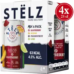 Albert Heijn Stëlz Hard seltzer mix 4-pack aanbieding