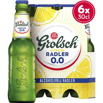 Albert Heijn Grolsch Radler citroen alcoholvrij 0.0 6-pack aanbieding