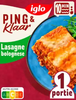 Albert Heijn Iglo Ping & klaar lasagne bolognese aanbieding