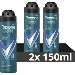 Albert Heijn Rexona Deodorant spray 72h dry cobalt 2-pack aanbieding