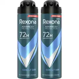 Albert Heijn Rexona Deodorant spray 72h dry cobalt 2-pack aanbieding