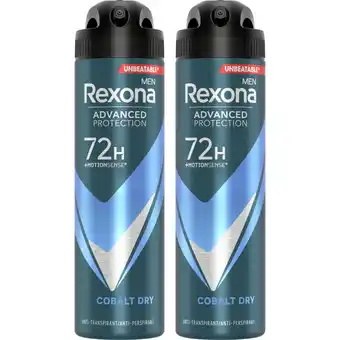 Albert Heijn Rexona Deodorant spray 72h dry cobalt 2-pack aanbieding