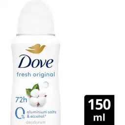 Albert Heijn Dove Original 0% deodorant spray aanbieding