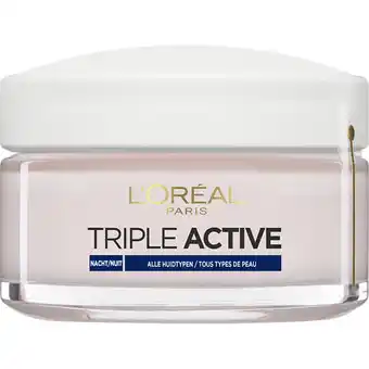 Albert Heijn L'Oréal Triple active nachtcrème alle huidtypen aanbieding