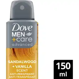 Albert Heijn Dove Men+care sandalwood + vanilla spray aanbieding