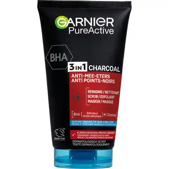 Albert Heijn Garnier 3-in-1 charcoal reiniger, scrub & mask aanbieding